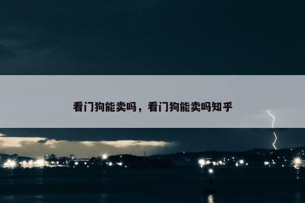 看门狗能卖吗，看门狗能卖吗知乎