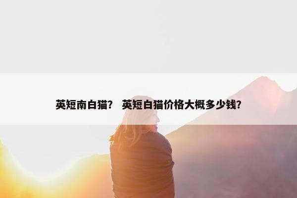 英短南白猫？ 英短白猫价格大概多少钱？