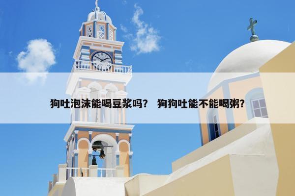 狗吐泡沫能喝豆浆吗？ 狗狗吐能不能喝粥？