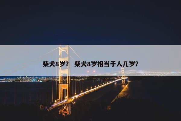 柴犬8岁？ 柴犬8岁相当于人几岁？