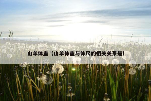 山羊体重（山羊体重与体尺的相关关系是）