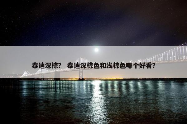 泰迪深棕？ 泰迪深棕色和浅棕色哪个好看？