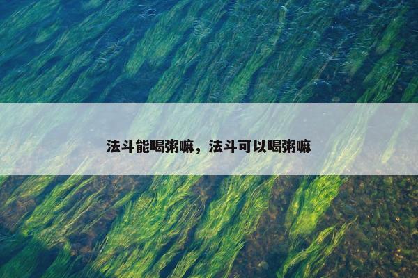 法斗能喝粥嘛，法斗可以喝粥嘛