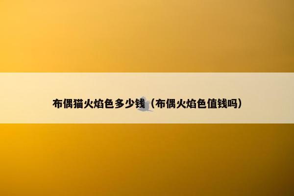 布偶猫火焰色多少钱（布偶火焰色值钱吗）