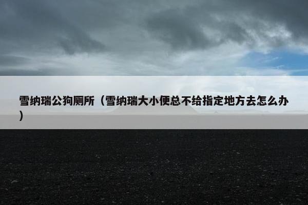 雪纳瑞公狗厕所（雪纳瑞大小便总不给指定地方去怎么办）