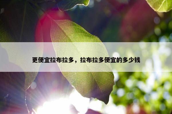 更便宜拉布拉多，拉布拉多便宜的多少钱