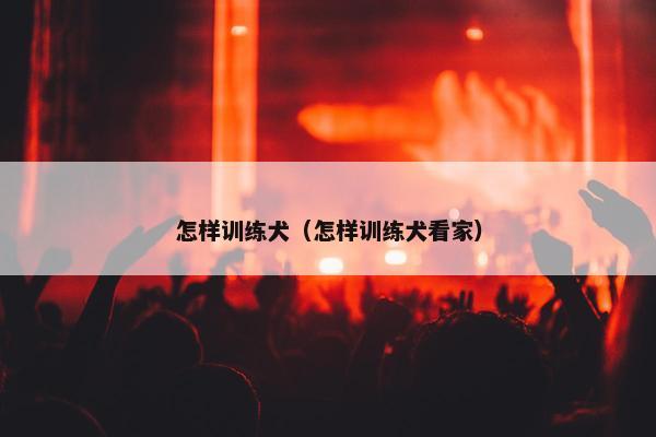 怎样训练犬（怎样训练犬看家）