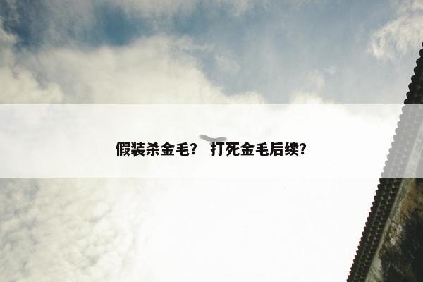 假装杀金毛？ 打死金毛后续？