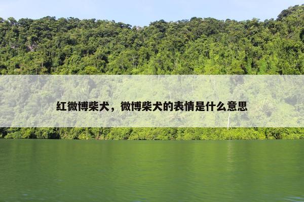 红微博柴犬，微博柴犬的表情是什么意思
