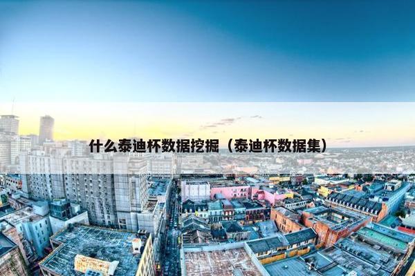 什么泰迪杯数据挖掘（泰迪杯数据集）