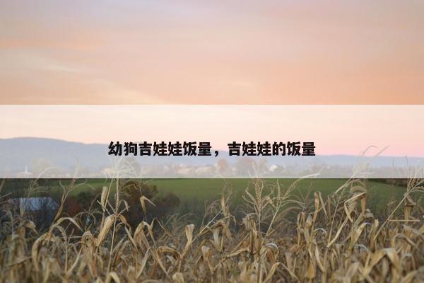 幼狗吉娃娃饭量，吉娃娃的饭量