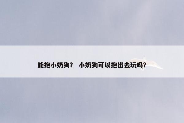 能抱小奶狗？ 小奶狗可以抱出去玩吗？