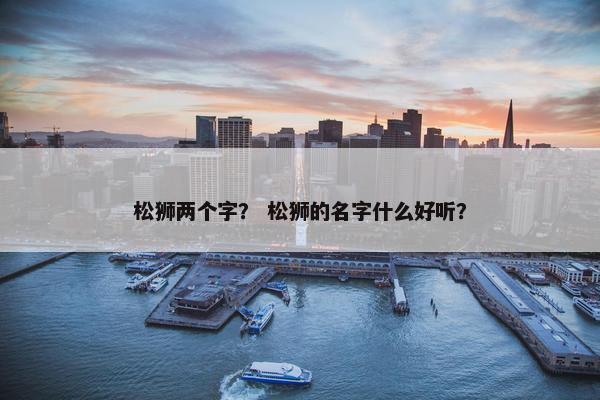松狮两个字？ 松狮的名字什么好听？