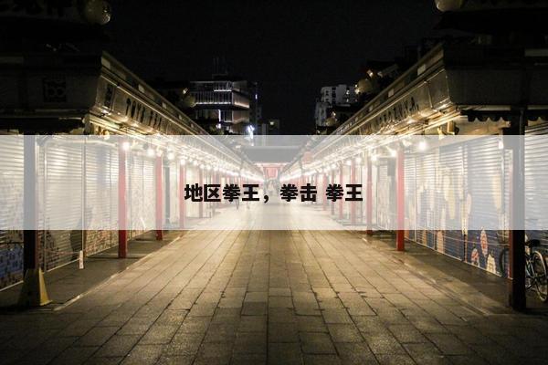 地区拳王，拳击 拳王