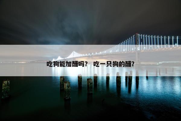 吃狗能加醋吗？ 吃一只狗的醋？