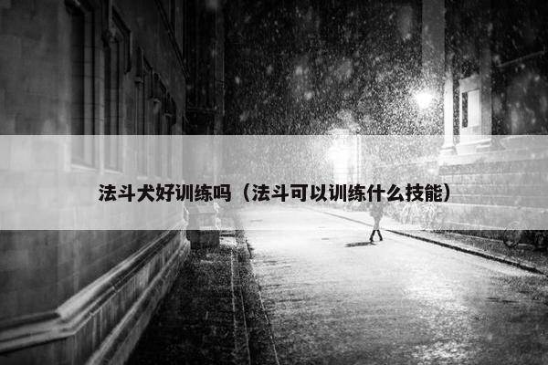 法斗犬好训练吗（法斗可以训练什么技能）