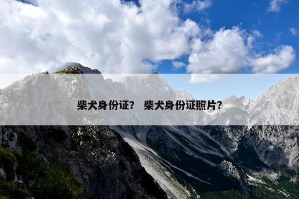 柴犬身份证？ 柴犬身份证照片？