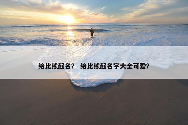 给比熊起名？ 给比熊起名字大全可爱？