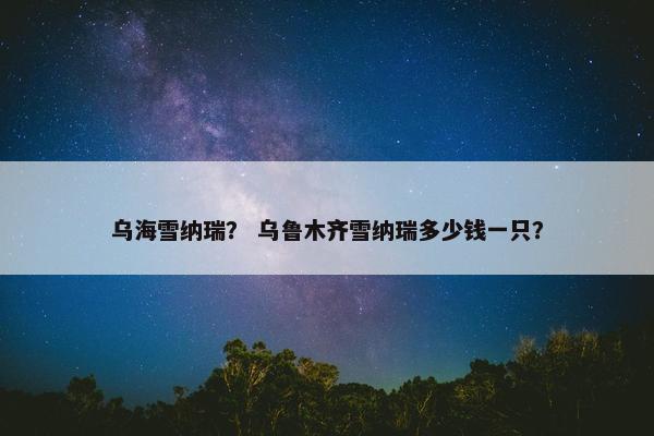 乌海雪纳瑞？ 乌鲁木齐雪纳瑞多少钱一只？
