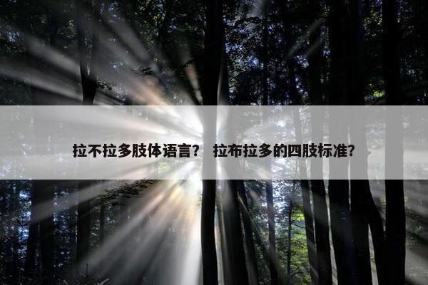 拉不拉多肢体语言？ 拉布拉多的四肢标准？