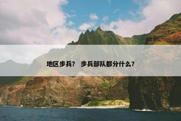 地区步兵？ 步兵部队都分什么？