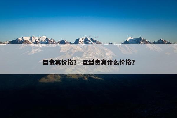 巨贵宾价格？ 巨型贵宾什么价格？