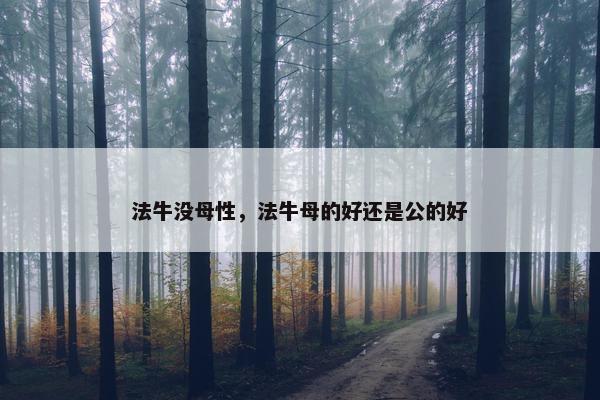 法牛没母性，法牛母的好还是公的好