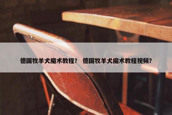 德国牧羊犬魔术教程？ 德国牧羊犬魔术教程视频？