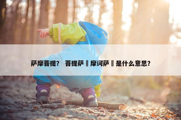 萨摩菩提？ 菩提萨埵摩诃萨埵是什么意思？