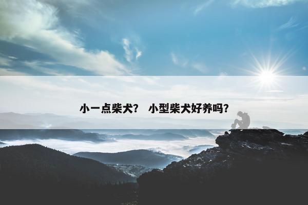 小一点柴犬？ 小型柴犬好养吗？