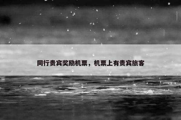 同行贵宾奖励机票，机票上有贵宾旅客