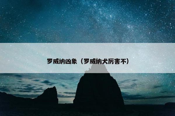 罗威纳凶象（罗威纳犬厉害不）