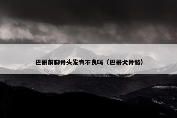 巴哥前脚骨头发育不良吗（巴哥犬骨骼）