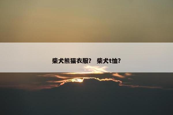 柴犬熊猫衣服？ 柴犬t恤？