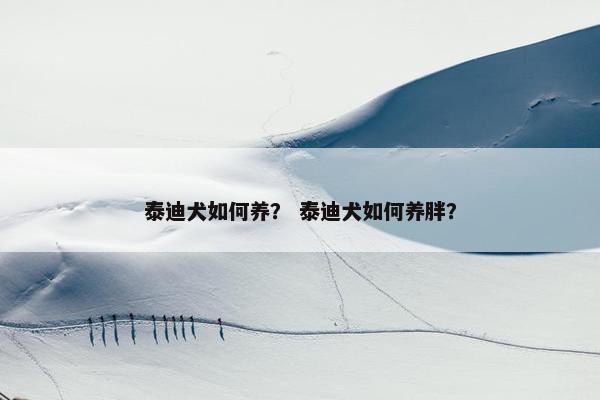 泰迪犬如何养？ 泰迪犬如何养胖？