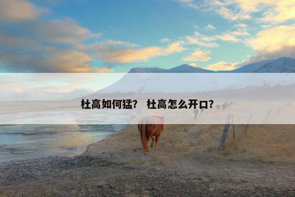 杜高如何猛？ 杜高怎么开口？