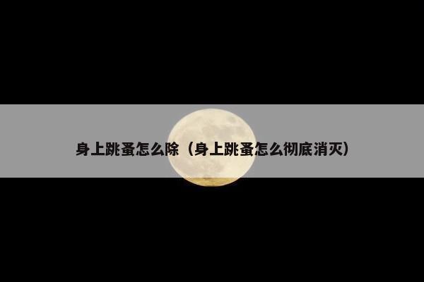 身上跳蚤怎么除（身上跳蚤怎么彻底消灭）