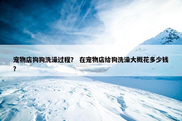 宠物店狗狗洗澡过程？ 在宠物店给狗洗澡大概花多少钱？