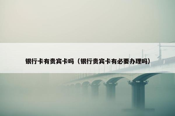 银行卡有贵宾卡吗（银行贵宾卡有必要办理吗）