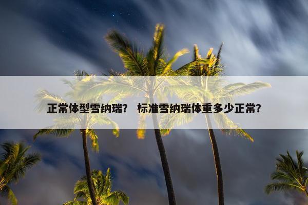 正常体型雪纳瑞？ 标准雪纳瑞体重多少正常？