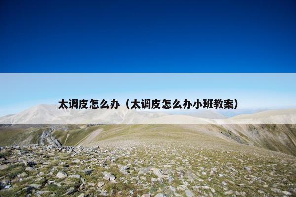 太调皮怎么办（太调皮怎么办小班教案）