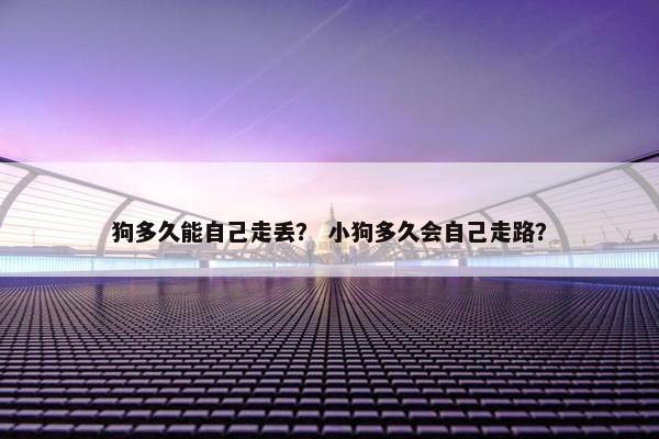 狗多久能自己走丢？ 小狗多久会自己走路？