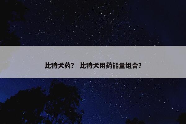 比特犬药？ 比特犬用药能量组合？