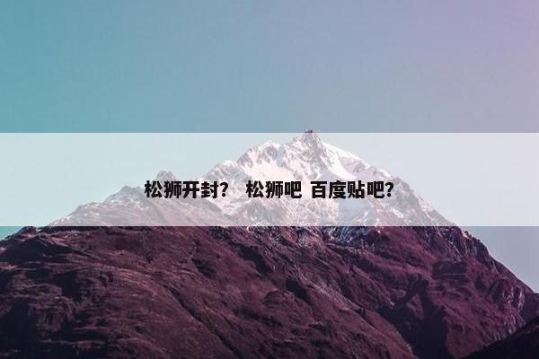 松狮开封? 松狮吧 百度贴吧?