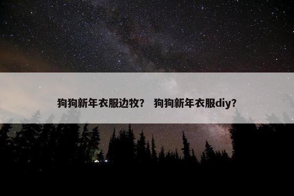 狗狗新年衣服边牧？ 狗狗新年衣服diy？