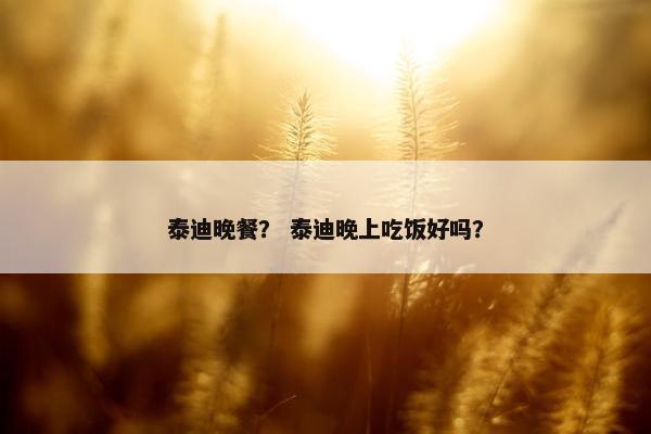 泰迪晚餐？ 泰迪晚上吃饭好吗？