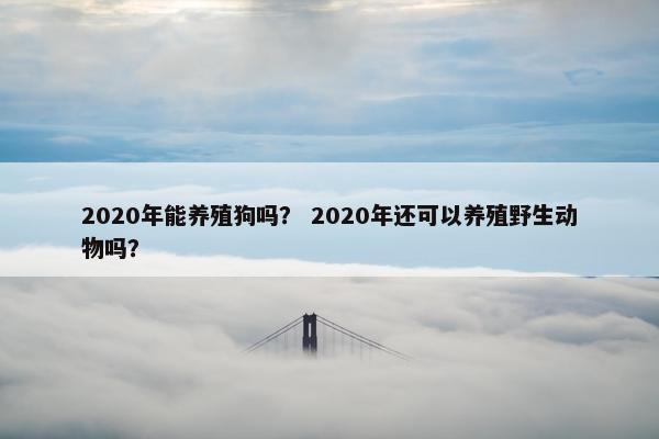 2020年能养殖狗吗？ 2020年还可以养殖野生动物吗？