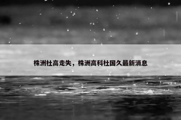 株洲杜高走失，株洲高科杜国久最新消息