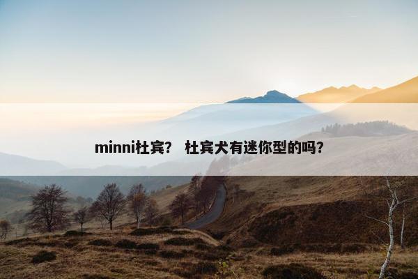 minni杜宾？ 杜宾犬有迷你型的吗？