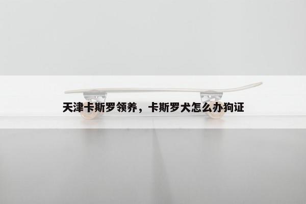 天津卡斯罗领养，卡斯罗犬怎么办狗证